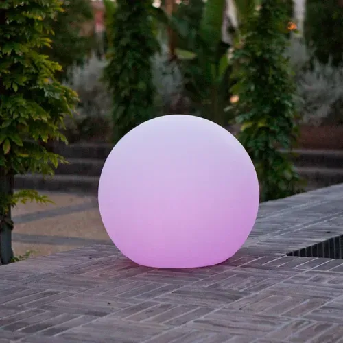 Boule Sphère Lumineuse Buly 40 Solaire+batterie Rechargeable LED/rgb