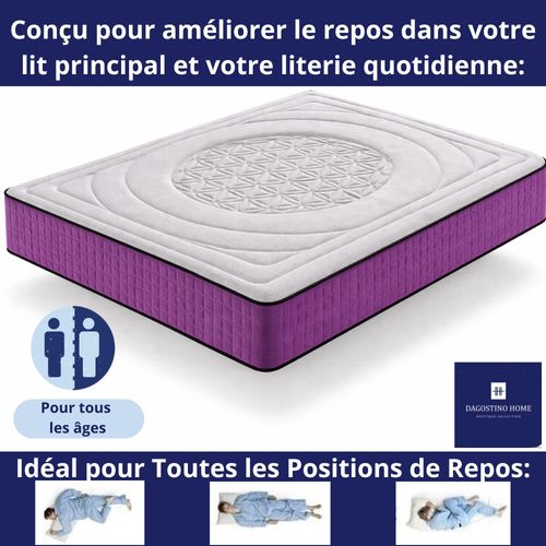 Matelas Mousse 180x200cm LIFE FLOWER Accueil Mémoire De Forme - Ferme - Réversible - H30 Cm