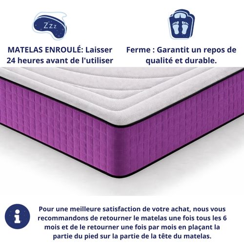 Matelas Mousse 180x200cm LIFE FLOWER Accueil Mémoire De Forme - Ferme - Réversible - H30 Cm