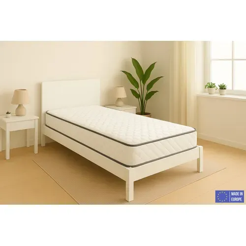 Matelas Mousse 90x190 cm EUROPE - Ferme - Réversible - Côté Été/hiver - H20 Cm