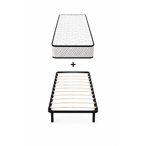 Ensemble 90x190 Matelas Mousse EUROPE - H20cm + Sommier Kit- Confortable Et Ferme