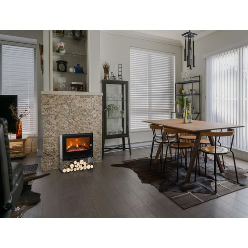 Cheminée Électrique Au Sol Avec Étagère 2000 W