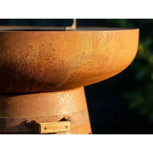 Barbecue Braséro Rond Avec Plaque D'acier Ronde Et Grille