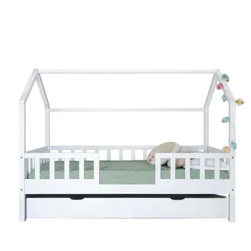 Lit Cabane Avec Barrièrre + Lit Tiroir En Bois 90x190cm