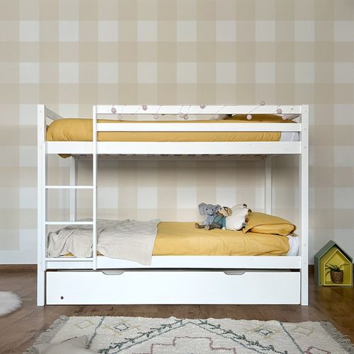 Lit Superposé + Lit Tiroir Bois Blanc 90x190/90x190cm