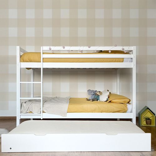 Lit Superposé + Lit Tiroir Bois Blanc 90x190/90x190cm