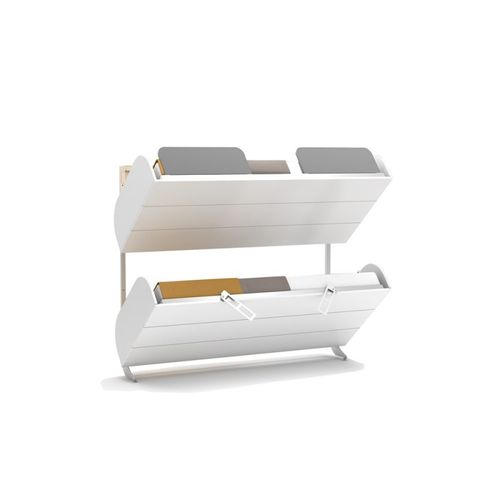 Lit Superposé Escamotable Blanc 192x214x102cm