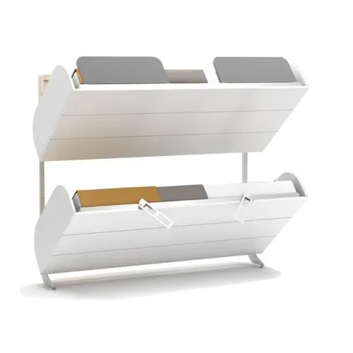 Lit Superposé Escamotable Blanc 192x214x102cm