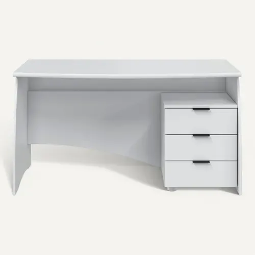 Bureau avec tiroirs INK Blanc vue de face