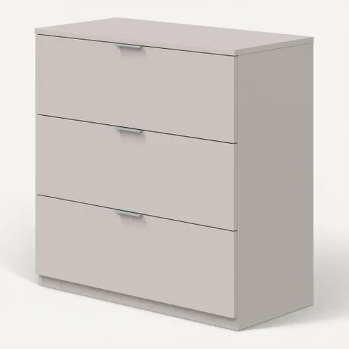 Commode 3 tiroirs CREMA cachemire vue 3/4