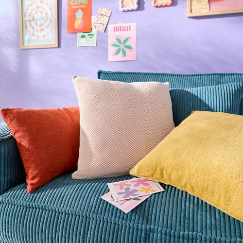 Coussin 45x45 cm PILAR Jaune vue d'ambiance 1
