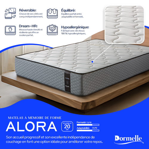 Matelas Mousse 90x200 Cm Alora 20 - épaisseur 20 Cm - Accueil Mémoire De Forme - Ferme