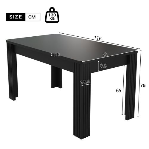 Table à Manger Rectangulaire - Panneaux De Particules - Noir - 120x70x75 Cm