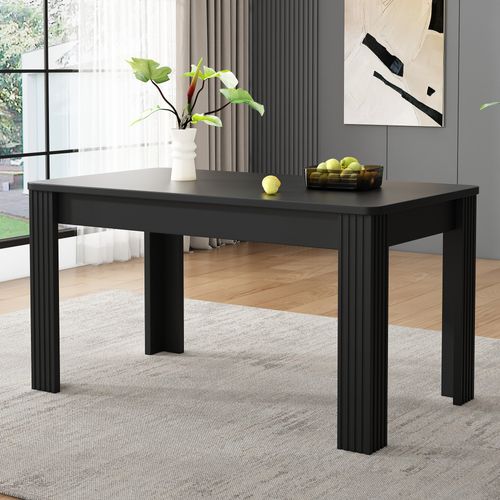 Table à Manger Rectangulaire - Panneaux De Particules - Noir - 120x70x75 Cm