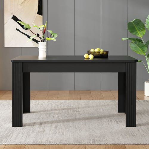 Table à Manger Rectangulaire - Panneaux De Particules - Noir - 120x70x75 Cm