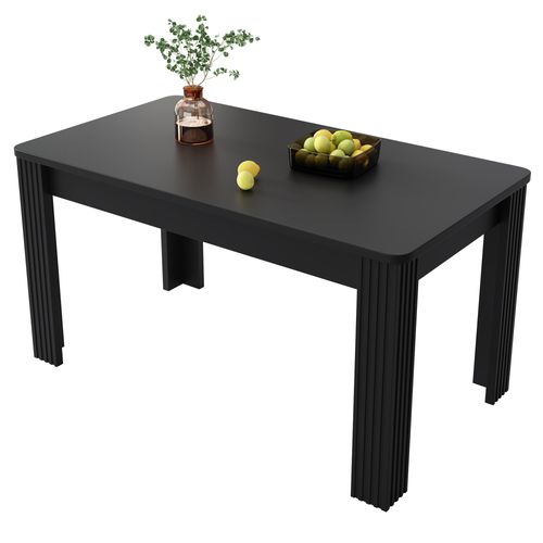 Table à Manger Rectangulaire - Panneaux De Particules - Noir - 120x70x75 Cm