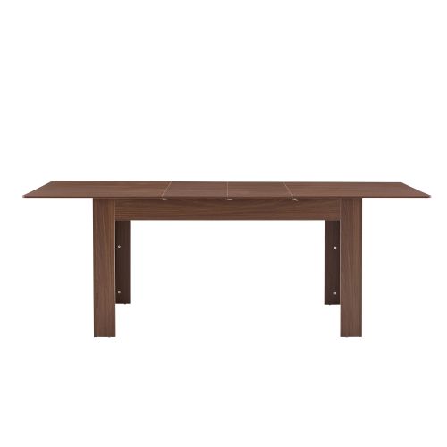 Table à Manger Rectangulaire Extensible En Mdf Finition Noyer - 220x88.5x77 Cm
