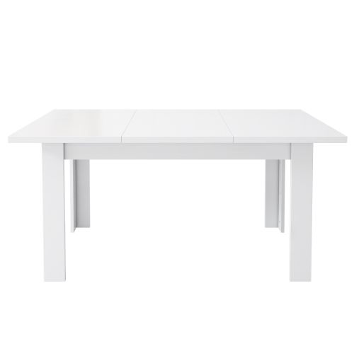 Table à Manger Rectangulaire En Mdf Avec Rangement Intégré - Blanc - 120x70 Cm