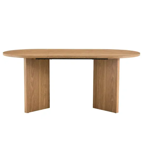 Table à Manger Ovale En Bois Synthétique Couleur Noyer - 180x90x75.5 Cm