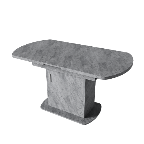 Table à Manger Extensible Ovale - Panneaux De Particules - Effet Béton - 110/130x70x75 Cm