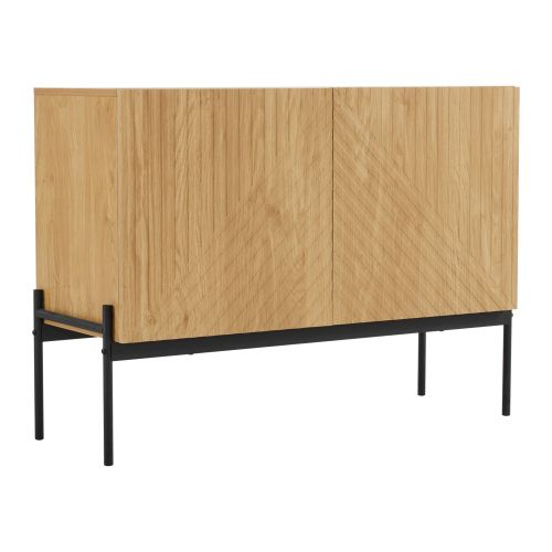 Buffet - Panneaux De Particules Et Métal - Naturel - 100x40x75 Cm