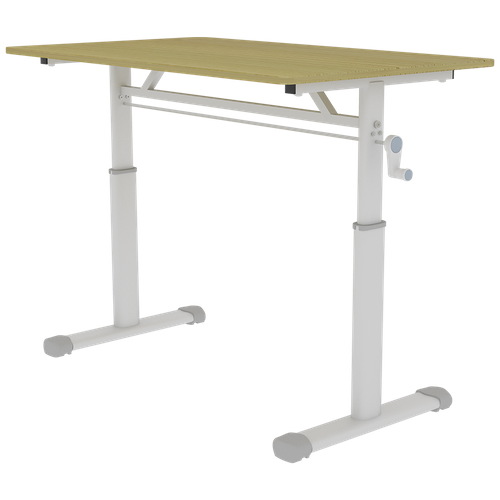 Bureau D'étude Réglable En Hauteur - Bois Et Métal - Naturel - 100 X 60 X 90 Cm