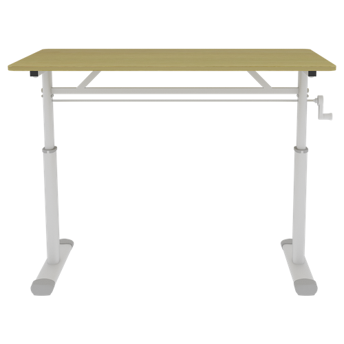 Bureau D'étude Réglable En Hauteur - Bois Et Métal - Naturel - 100 X 60 X 90 Cm