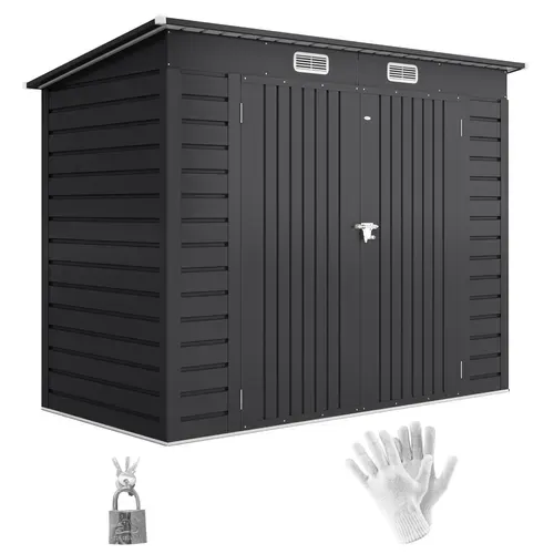 Abri De Jardin En Acier - Gris - 249x121x183 Cm
