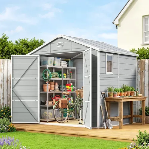 Abri De Jardin - Polypropylène - Gris - 240x190x228 Cm