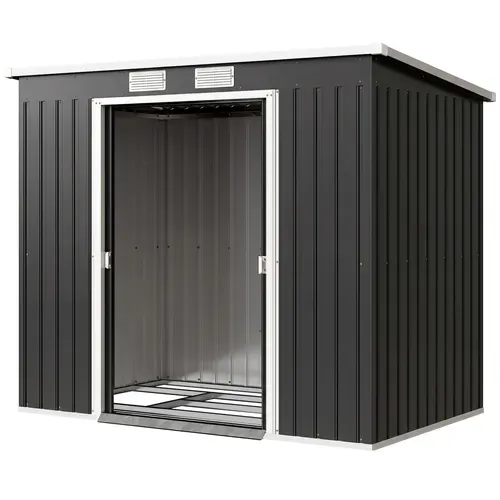 Abri De Jardin En Acier Galvanisé - Gris Foncé - 213x130x172 Cm