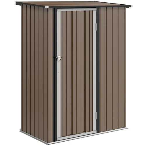 Abri De Jardin En Acier Marron - 142 X 86 X 189 Cm