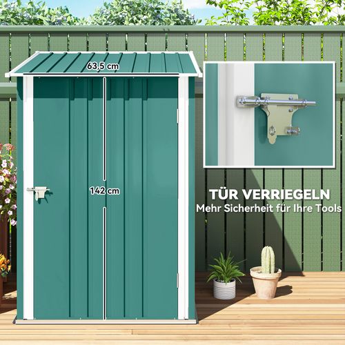 Abri De Jardin En Métal - Vert - 100x103x160 Cm