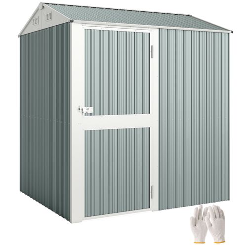 Abri De Jardin En Acier Galvanisé - Gris - 209x177x236 Cm