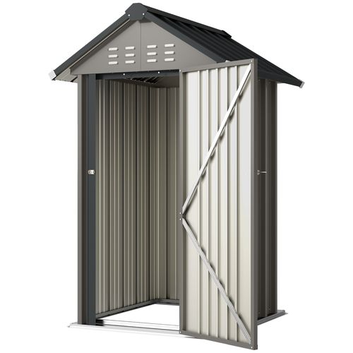 Abri De Jardin En Métal - Gris - 122x121x192 Cm