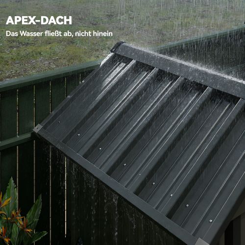 Abri De Jardin En Métal - Gris - 122x121x192 Cm