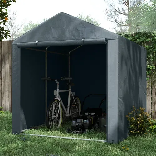 Abri De Jardin - Métal Et Pe - Gris Foncé - 160x218x172 Cm