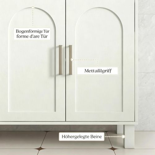 Meuble Sous-vasque - Mdf Et Panneaux De Particules - Crème - (90x30x63 Cm)