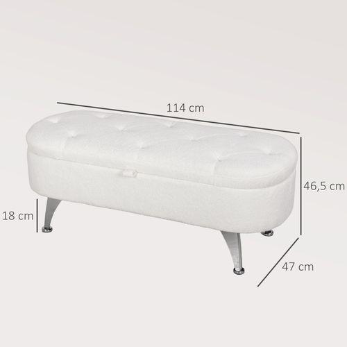 HOMCOM Banc Banquette Bout De Lit Coffre De Rangement 2 En 1