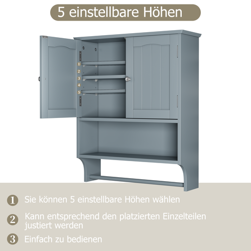 Armoire Mural Porte-Serviettes Wilhelmien – Fer Antique Brun – Aubaho – 39cm