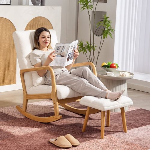 Fauteuil à bascule moderne avec repose-pieds réglable et