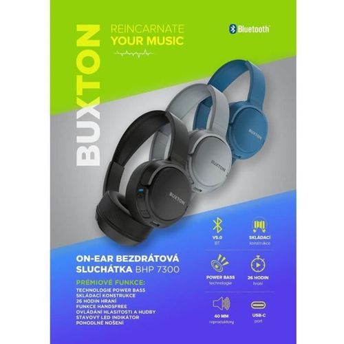 Casque Supra-auriculaire Sans Fil - Buxton - Bhp 7300 Black