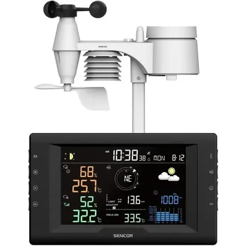 Station Météo Professionnelle Sws 9400 - Écran 5,7" LCD Couleur, Capteur 5-en-1