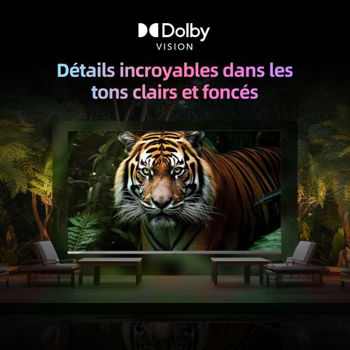 Téléviseur 4K 55''139 cm CHIQ M55QN9V MiniLed - SmartTV vue de profil