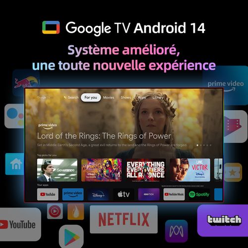 Téléviseur 4K 55''139 cm CHIQ M55QN9V MiniLed - SmartTV