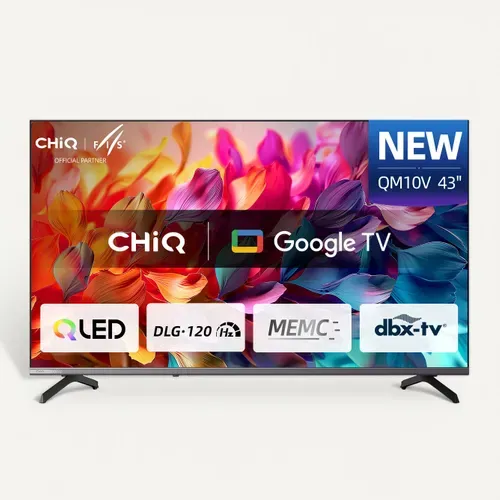 Téléviseur 4K 43'' 108 cm CHIQ U43QM10V - QLED - SmartTV vue de face