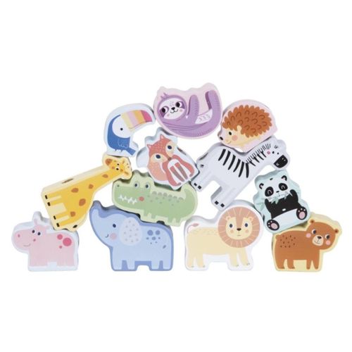 small foot 11702 Puzzle tematico numeri Safari con motivi di animali in legno, a partire dai 12 mesi