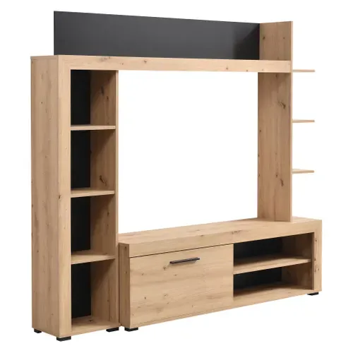 Mur TV RUBI imitation chêne