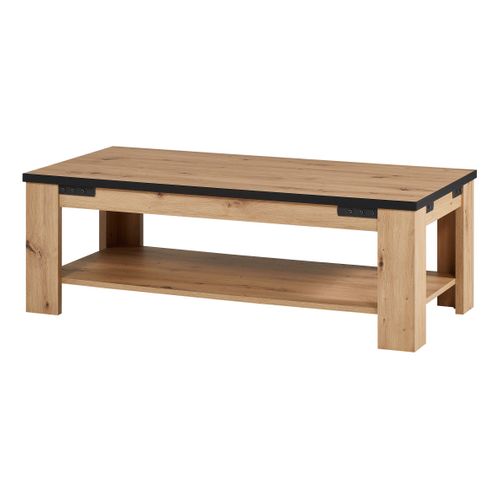 Table basse LAZIO Noir/ imitation chêne