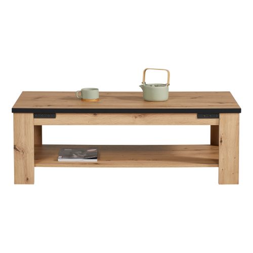 Table basse LAZIO Noir/ imitation chêne