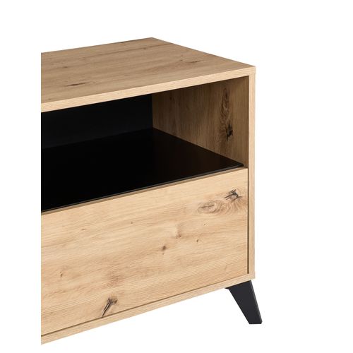 Meuble TV industriel UMBRIA II Imitation chêne / noir